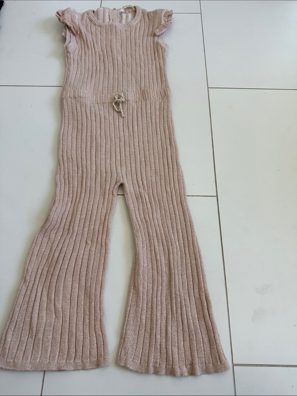 Mango kids jumpsuit romper ribbed pink 7/8 Girls